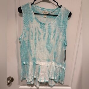 Style & Co. Blue and White Tie-Dye Tank Top